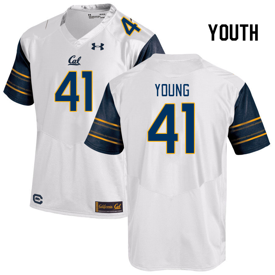 Youth #41 Isaiah Young California Golden Bears College Football Jerseys Stitched Sale-White